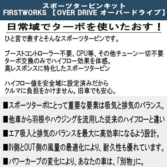 【送料無料】スポーツ タービン ターボ ダイハツ ムーブ LA110S FIRSTWORKS OVER DRIVE